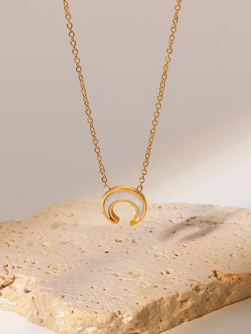 Shell Moon Minimalist Necklace